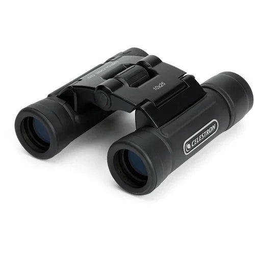 Celestron UpClose G2 10x25 Compact Roof Prism Binoculars with Multi-Coated Optics, Lightweight Water-Resistant Design, Durable Rubber Armor Coating, Central Focusing Mechanism, Right Eyepiece Diopter Adjustment, and Wide Field of View