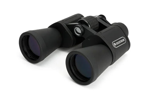 Celestron UpClose G2 20x50 High-Powered Porro Prism Binoculars with Multi-Coated Optics, Large 50mm Objective Lenses, Durable Rubber Armor Coating, Water-Resistant Design, Central Focus Wheel, Tripod Adaptability & Diopter Adjustment