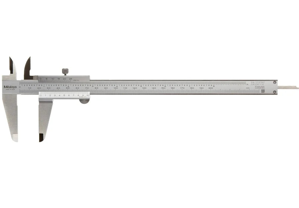 Mitutoyo 530-118 Vernier Calipers, Stainless Steel, for Inside, Outside, Depth and Step Measurements, Metric, 0/0mm-200mm Range, -0.03mm Accuracy, 0.02mm Resolution, 50mm Jaw Depth by Mitutoyo, VC-13