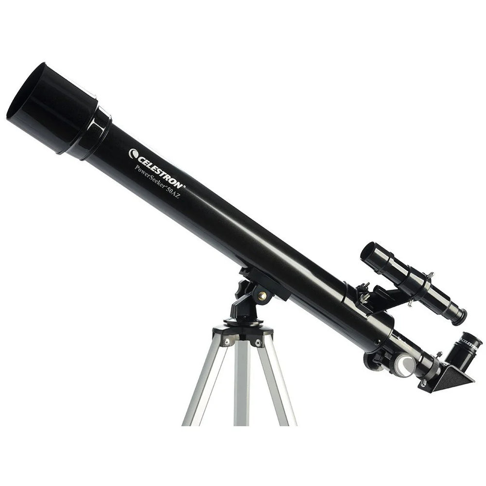 Celestron PowerSeeker 50AZ Telescope - Manual Alt-Azimuth Telescope for Beginners - Compact and Portable - Bonus Astronomy Software Package - 50mm Aperture