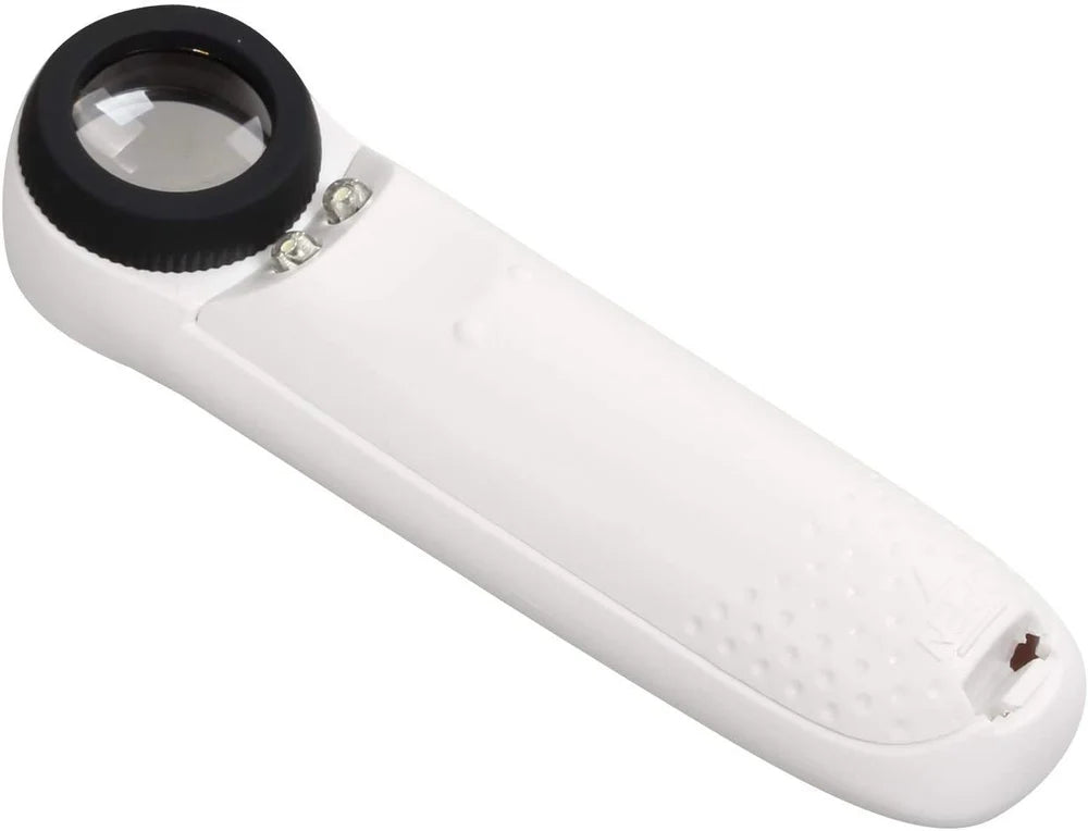 Real Instruments Handheld Magnifier 40x Magnifying Glass with 2 LED 19 mm Lights for Education,Home and Office,Industrial Inspection, 6B-1B