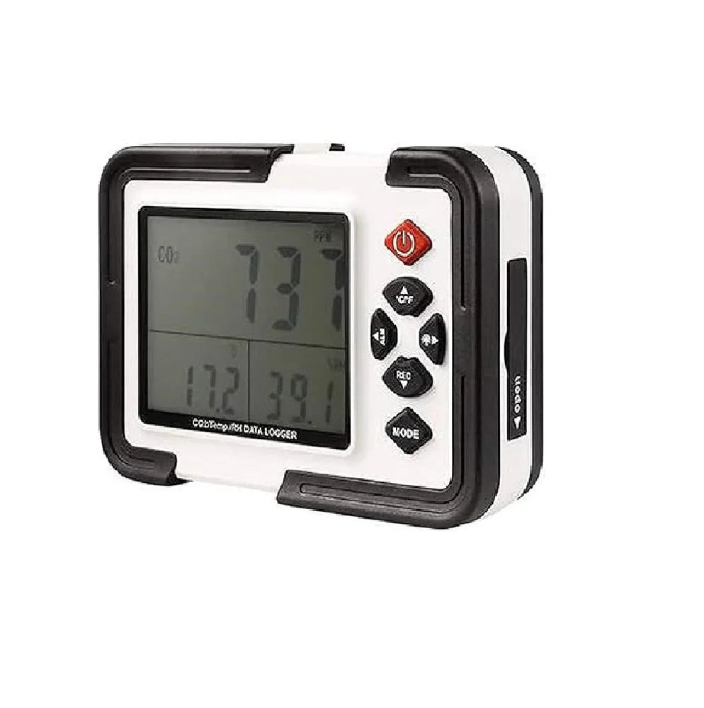 Real Instruments Digital Carbon Dioxide Meter with Certificate Indoor | Personal Use|Data Logger| Cold Storange| Display Range 0-9999PPM| Humidity CO2 Meter Monitor HT-2000