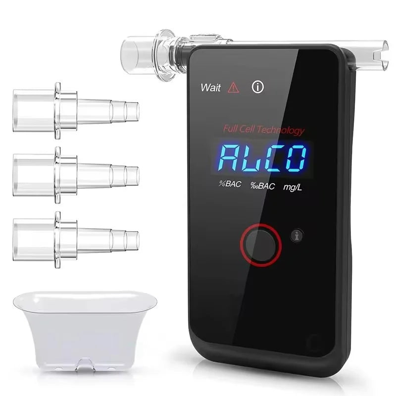Real Instruments Fuel Cell Alcohol Tester AA2020 Formal And Screening Tester High-Precision Digital Breathalyzer with Advanced Semiconductor Sensor, Fast & Accurate BAC Detection, LCD Display, and Portable Design for Personal & Professional Use, AT-35