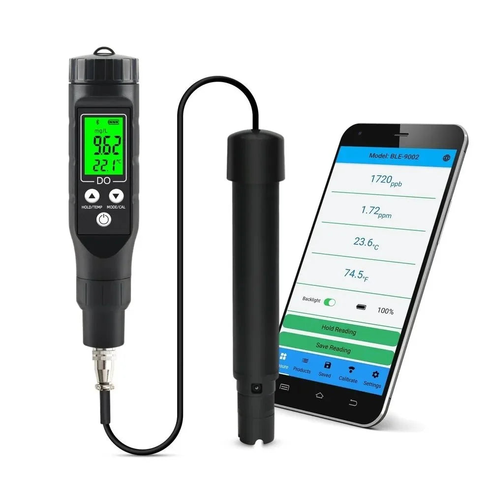 Real Instruments Dissolved Oxygen Meter with ATC, 0-40.00 mg/L Measurement Range, DO Meter with Electrode Filling Fluid and Anaerobic Water
