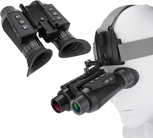 Real Instruments NV8300 Head-Mounted Night Vision Goggles for Adults, 4K 3D Visual Digital Night Vision Binocular with Head Strap and 32GB Memory Card, 7 Gear Infrared, 8X Digital Zoom