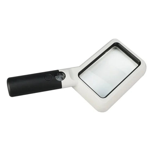 Real Instruments Magnifying Glass 2X with 6X Inset Lens, 5 LED Illumination, Large 110mm Optical-Grade Acrylic Lens, Ergonomic Handle, Anti-Scratch Coating, and Portable Design for Reading, Inspection, and Precision Tasks – Model 10863