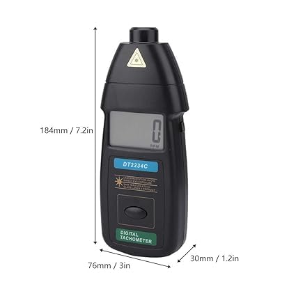 Real Instruments DT-2234C Handheld Non Contact Tachometer RPM Meter Rotation Speed Measurement Laser Type 2.5-99999 RPM Speed Meter Gauge