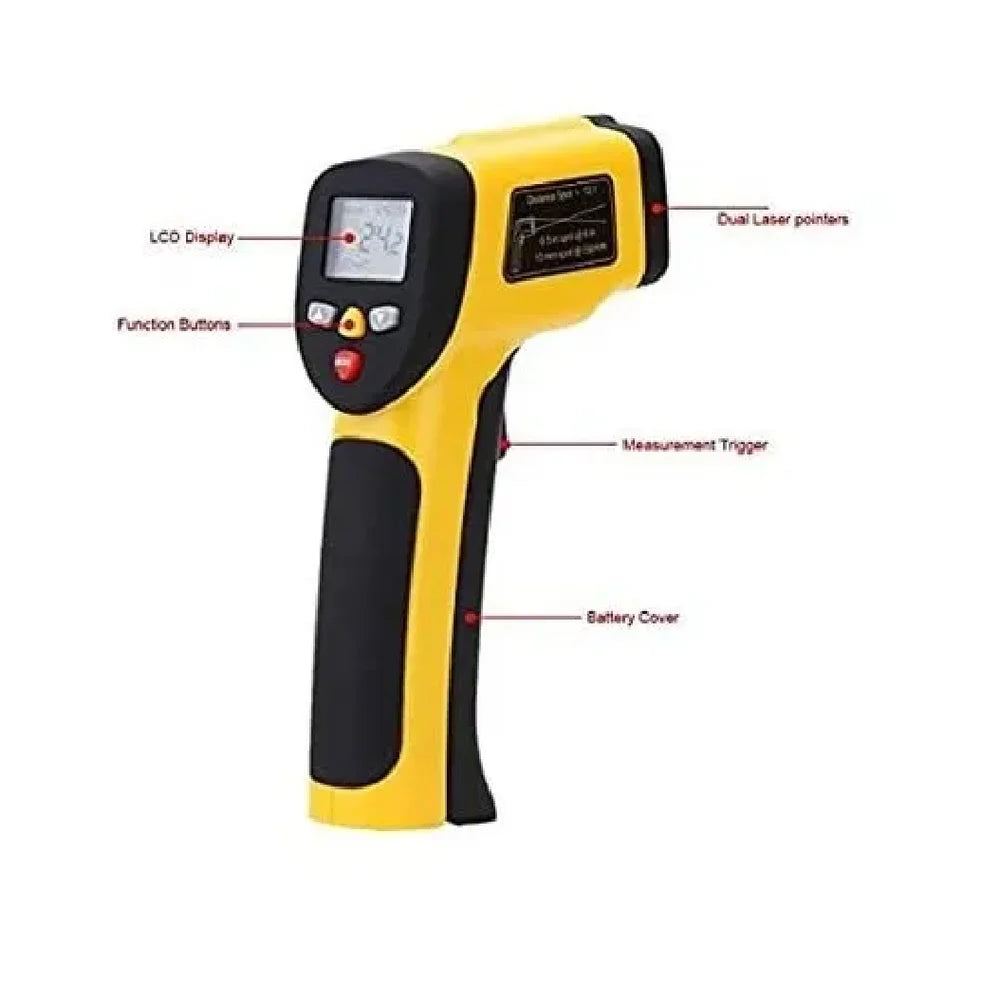 Real Instruments Laser Infrared Thermometer Non-Contact Digital Handheld Temperature Gun With Back Light LCD Display IR Thermometer For Industrial, Kitchen Cooking, Ovens (IR-1050)