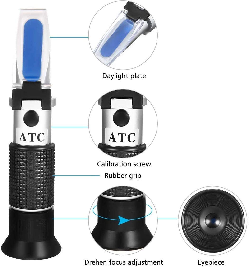 Real Instruments 0 To 10% Brix Refractometer Portable Hand Held Sugar Content Measurement With Atc Low-concentrated Sugar Content Solutions Maple Sap Cutting Liquid Cnc Maple Syrup Makers Tea