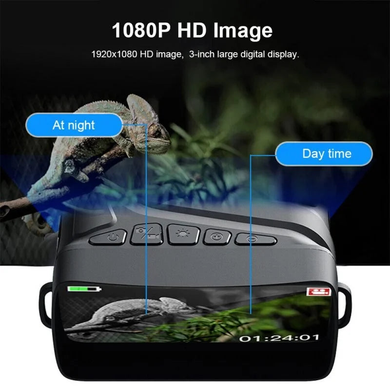 Real Instruments Night Vision Binoculars R12 Device Infrared 5X 1080P HD Night Vision Binoculars Level 7 Infrared Digital Zoom Telescope Night Goggles for Camping Surveillance Lightweight, Great Long Distance Viewing