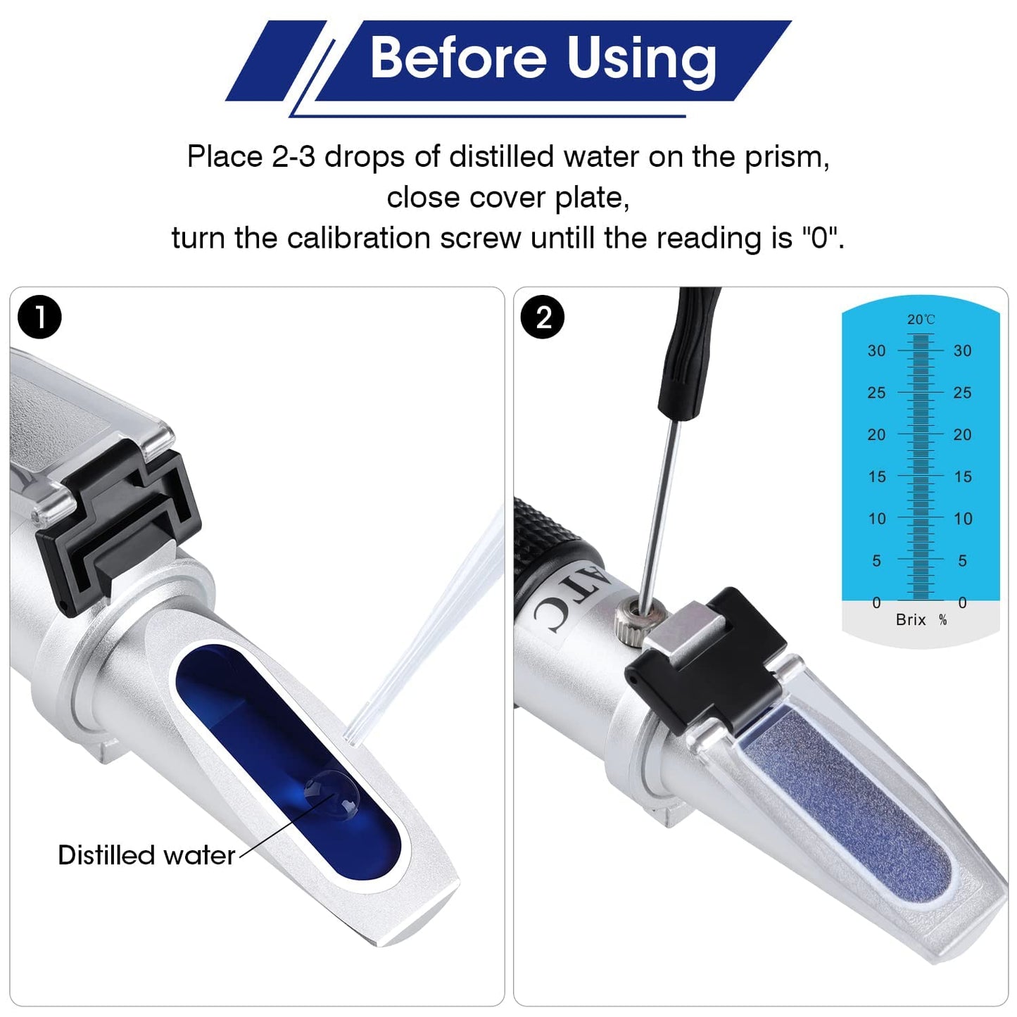 Real Instruments 0 To 32% Handheld Brix Refractometer Portable Brix Reader Tester For Measuring Sugar Content In Fruit, Saccharimeter Homebrew Beer Wort Wine Making Automatic Temperature Compensation