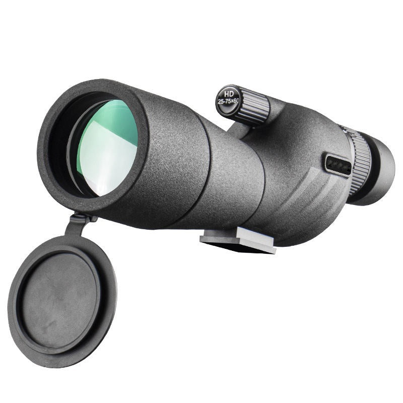 Real Instruments High Magnification 25-75x60 HD Outdoor Monocular Zoom Telescope Bak4 FMC Low Light Night Vision for Moon Viewing Bird Watching