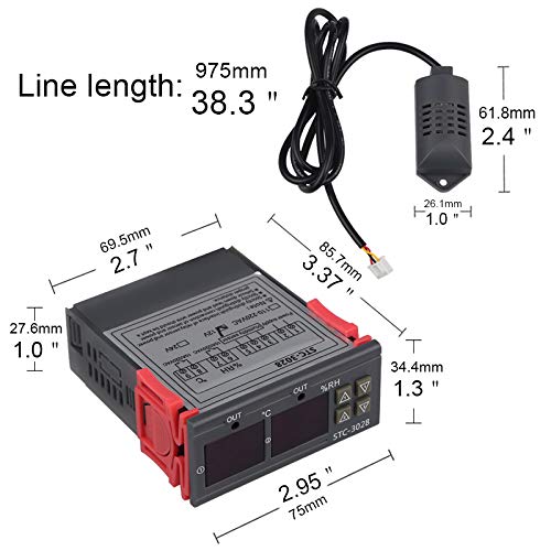 Real Instruments Digital LED Display Temperature Controller With Thermostat Control Switch NTC Sensor Probe For Egg Incubator (STC-3028)