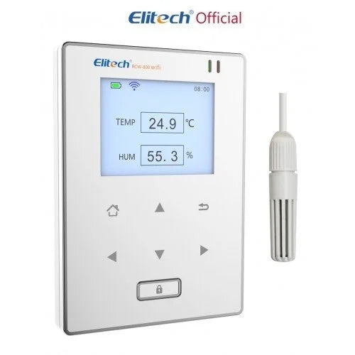 Real Instruments Elitech Wireless Digital Data Logger Remote Real-Time Temperature Monitor Cloud Data Storage SMS/Email/APP/Web Alarm, WiFi Dual External Temp Probe, RCW-800W-TDE(-40~176℉), RCW-800