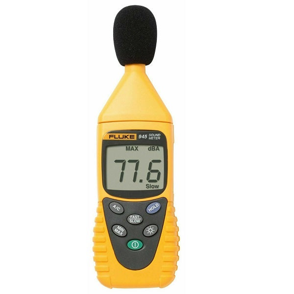 Fluke 945 Digital Sound Level Meter Range 30 dB to 130 dB, A-Weighting, C-Weighting & Flat Frequency Response, Fast/Slow Modes, LCD Display Data Hold Function, Auto Power Off for Environmental, Occupational & Construction Noise Monitoring