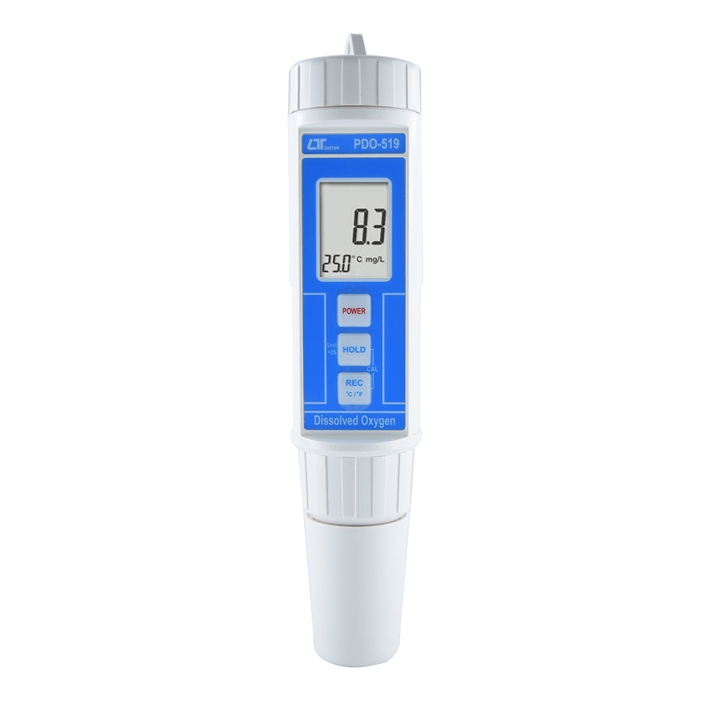 Lutron PDO-519 High-Precision Dissolved Oxygen Meter, Automatic Calibration, Polarographic Probe, Temperature Compensation, IP65 Splashproof Design for Water Quality Testing, Aquaculture, Environmental Monitoring & Laboratory Use
