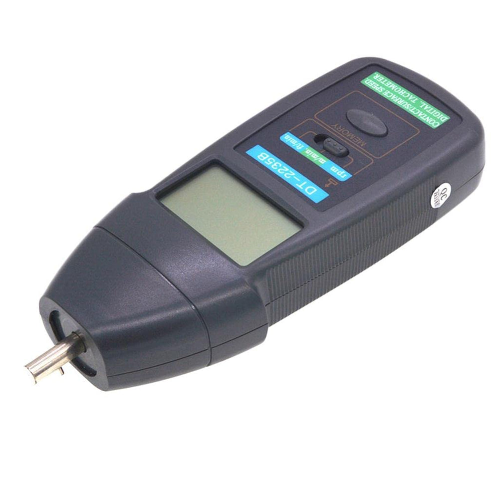 Real Instruments High-Precision Digital Tachometer DT-2235B with Contact & Non-Contact RPM Measurement, Laser Targeting, Max/Min/Average Function, Wide RPM Range of 2-99,999, Large LCD Display with Backlight, Data Hold & Auto Shut-Off, DT-2235B