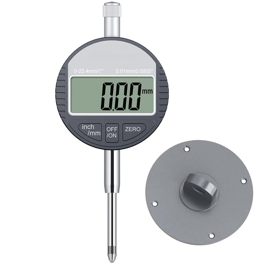 Real Instruments Electronic Digital Dial Indicator Gauge Inch/Metric Conversion 0-1 Inch/25.4 mm Digital Probe Indicator Dial Test Gauge High Resolution: 0.0005''/0.01mm