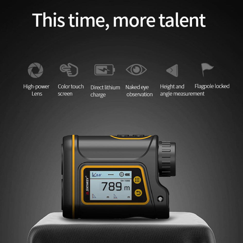 Real Instruments SNDWAY SW-1500B High-Precision Laser Range Finder with Advanced Distance Measurement, Touch Screen Digital Golf Laser Rangefinder 1500m, Multi-Mode Functionality, and Large LCD Display for Outdoor, Sports, and Construction Applications