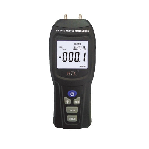 Real Instruments HTC PM-6105 Digital Manometer - High-Precision Pressure Measurement Device with Multi-Unit Capability, Backlit LCD Display, Compact Design, and Enhanced Portability for Accurate Monitoring up to 5 PSI