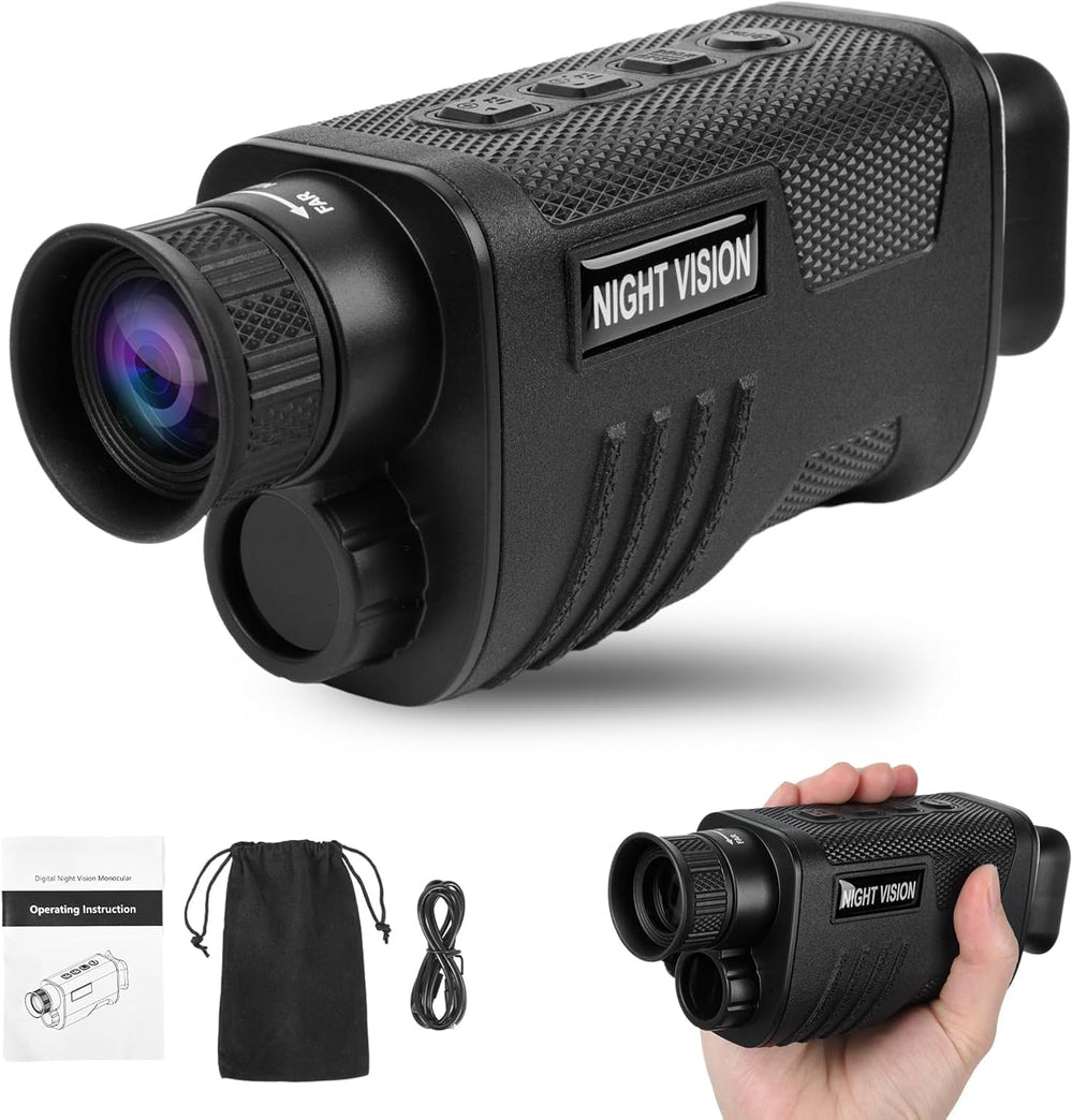 Real Instruments LG64 HD 1080P Infrared Night Vision Monocular Telescope 8X Digital Zoom 300m Viewing 1.54 Inch TFT High Sensitivity Night Goggles for Hunting Camping Wildlife Scenery, LG64