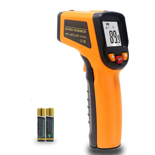 Real Instruments Laser Infrared Thermometer Non-Contact Digital Handheld Temperature Gun With Back Light LCD Display IR Thermometer For Industrial, Kitchen Cooking, Ovens (IR-600)