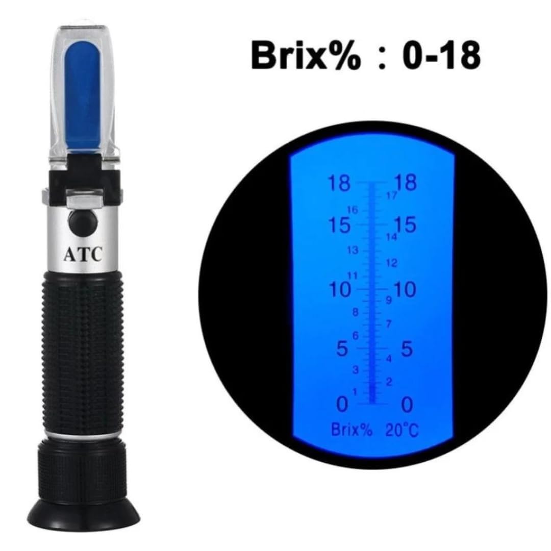 Real Instruments Manual Handheld 0-18% Brix Refractometer Coolant CNC Maple Syrup Low Concentrated Sugar Solution