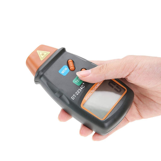 Real Instruments Digital LCD Laser Non Contact Photo Tachometer RPM Measurer Non Magnetic 2.5~99999 Speed Meter Tester Photoelectric Speedometer Laser Tachometer