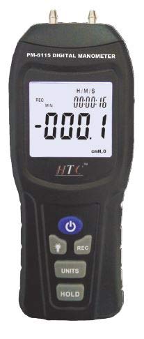 HTC PM-6130 Digital Manometer - Advanced Precision Instrument for Multi-Range Pressure Measurement up to 30 PSI with Backlit LCD Display, Multiple Pressure Units, and Enhanced Portability