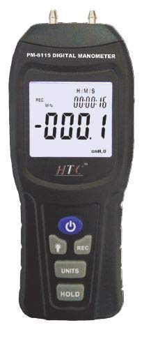 Real Instruments HTC PM-6130 Digital Manometer - Advanced Precision Instrument for Multi-Range Pressure Measurement up to 30 PSI with Backlit LCD Display, Multiple Pressure Units, and Enhanced Portability