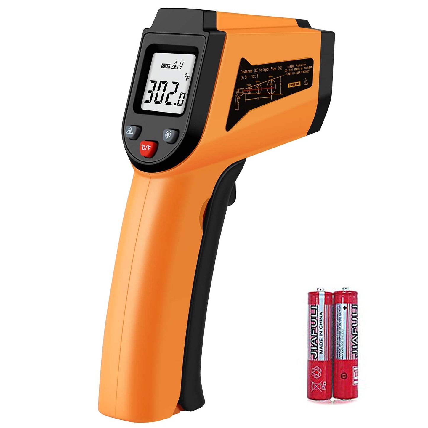 Real Instruments Laser Infrared Thermometer Non-Contact Digital Handheld Temperature Gun With Back Light LCD Display IR Thermometer For Industrial, Kitchen Cooking, Ovens (IR-400)