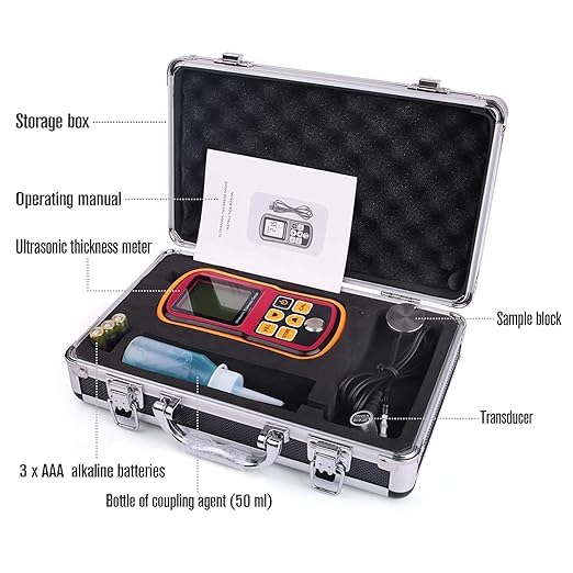 Real Instruments Ultrasonic Thickness Gauge - High Precision, Wide Measuring Range, and User-Friendly LCD Display for Accurate Thickness Measurements - GM100