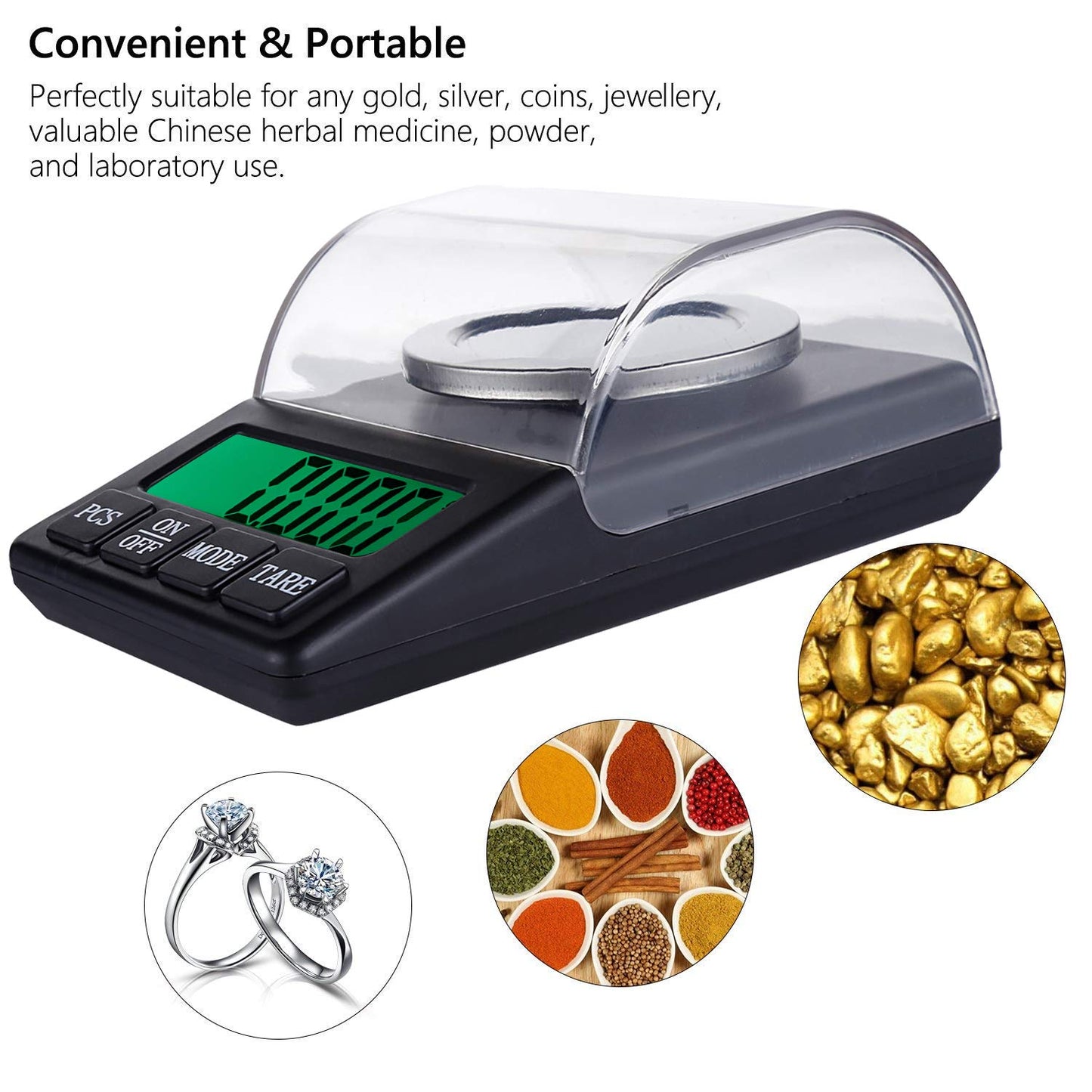 Real Instruments Professional Digital Weighing Scale KW-3018 Digital Pocket Weighing Scale/Carat Scale - 0.001g/1mg - 60g - Ideal for Diamond, Gems, Precious Stones, Gold etc.