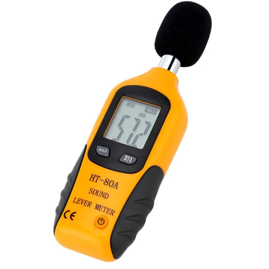 Real Instruments HT 80A Digital Handheld Sound Level Audio Volume Noise Meter Tester Portable Measurement Equipment Decibel Meter Device Single Unit Monitor Pressure LCD Display Measuring 30-130dB