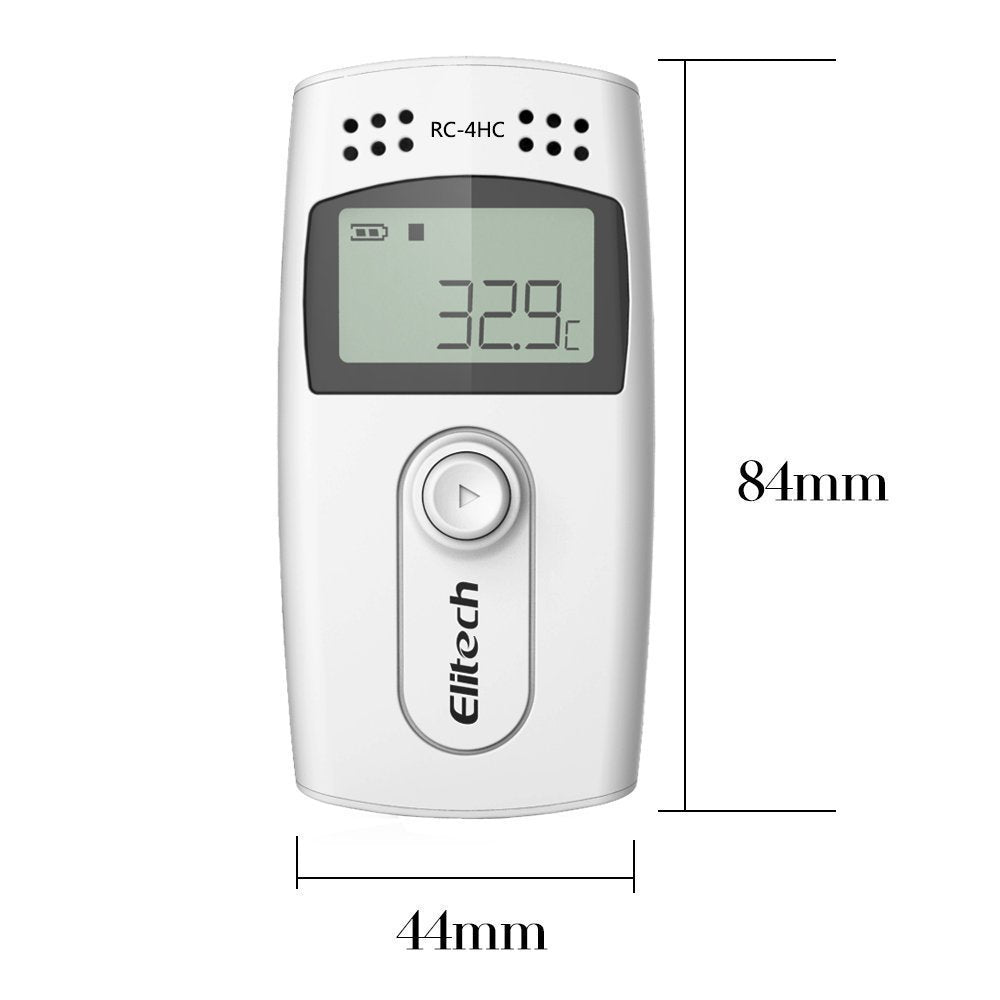 Real Instruments Elitech RC-4 High-Precision Temperature Data Logger with Wide Measurement Range, Large Memory Capacity, USB Connectivity, LCD Display, Replaceable Battery & Automatic PDF/Excel Report Generation for Cold Chain, Medical, Food & Industrial