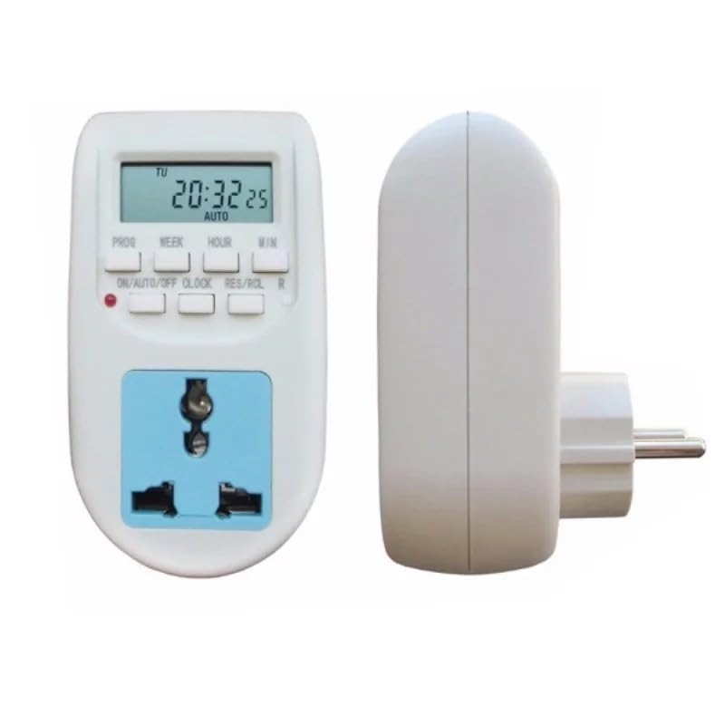 Real Instruments Digital Timer Programmable Timer Switch  (220-240V, 50Hz) LCD Display Digital Timer Switch Multifunctional for Mobile and Laptop Charging, TS-03