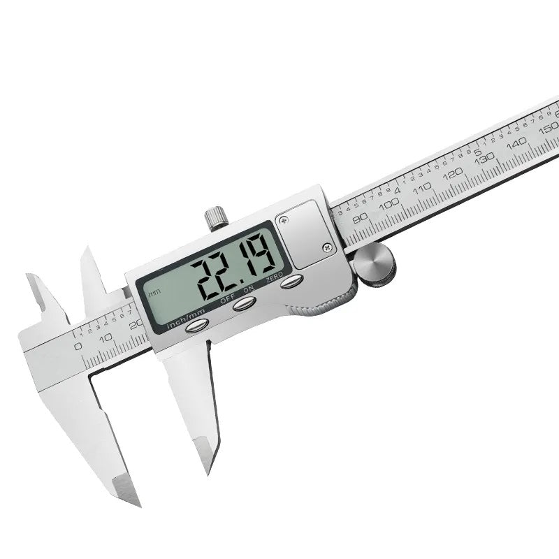 Real Intruments High-Precision Digital Vernier Caliper with 0-150 mm (0-6 Inch), LCD Display for Easy Readability, Dual Metric & Imperial Unit Conversion, Zero Setting Function, Stainless Steel Construction for Industrial, Scientific Applications, VC-01A