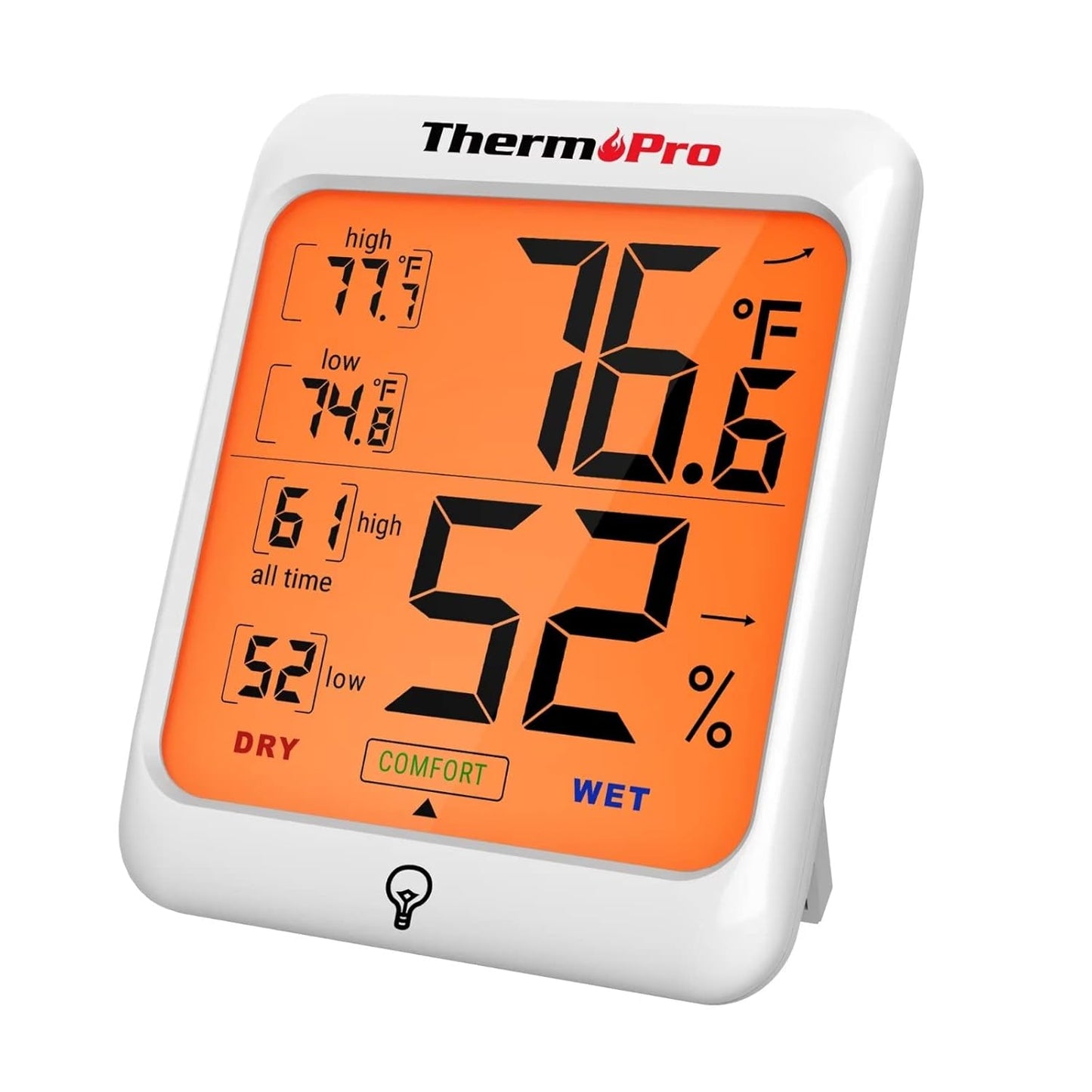 ThermoPro TP53 Hygrometer Humidity Gauge Indicator Digital Indoor Thermometer Room Temperature and Humidity Monitor with Touch Backlight