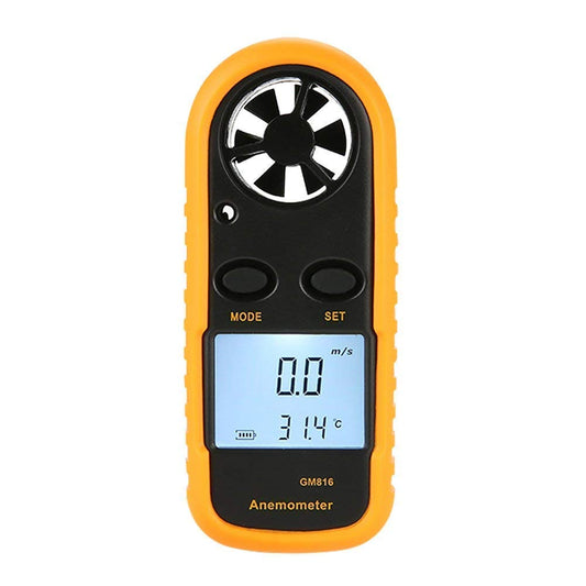 Real Instruments GM816 Portable Anemometer Thermometer Air Wind Speed Gauge Meter Air Flow Velocity Windmeter 30m/s LCD with Temperature Tester