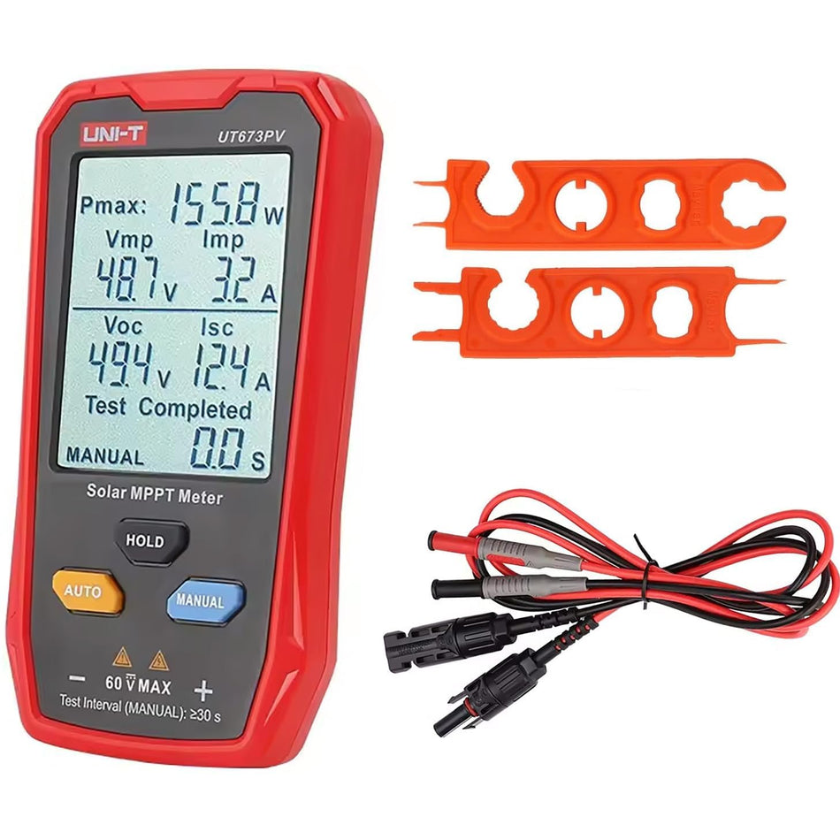 Real Instruments UT673PV Solar Panel Tester, Photovoltaic Multimeter 800W, Solar MPPT Meter with Large Ultra Clear LCD, Smart MPPT Open Circuit Voltage Troubleshooting, Data Test for Photovoltaic Modules