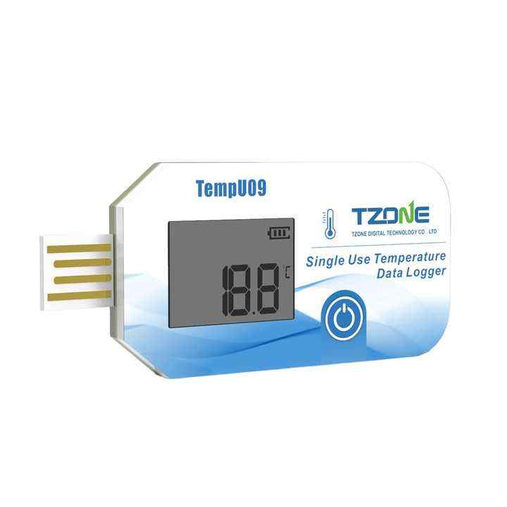 Real Instruments Tzone TempU09 90 Days Single Use USB Temperature Data Logger with LCD Display | Automatic PDF/CSV Report | Cold Chain Monitoring for Food, Vaccines & Pharmaceuticals