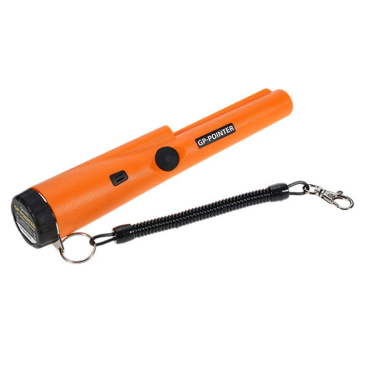 Real Instruments Metal Detector Pinpointer, 360° Search Treasure Pinpointing Finder Probe with 9V Battery and LED, Waterproof Metal Detector for Treasure Hunting, Metal Detecting Accessories for Adults, Kids--Orange