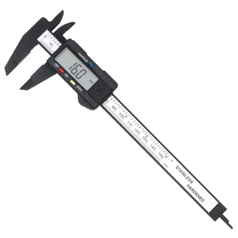 Real Intruments Digital Carbon Fiber Vernier Caliper 0-150mm (0-6 Inch), LCD Display, Dual Metric & Imperial Unit Conversion, Zero Reset Function & Lightweight Non-Magnetic Corrosion-Resistant Composite Material for Woodworking, Jewelry, DIY etc, VC-03
