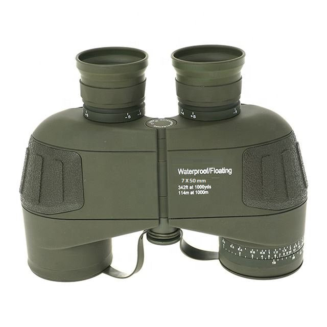 Real Instruments Military Binoculars 7x50 Waterproof & Floating, HD Optical Lens, Wide Field of View – Marine, Hunting, and Outdoor Use (Without Compass)