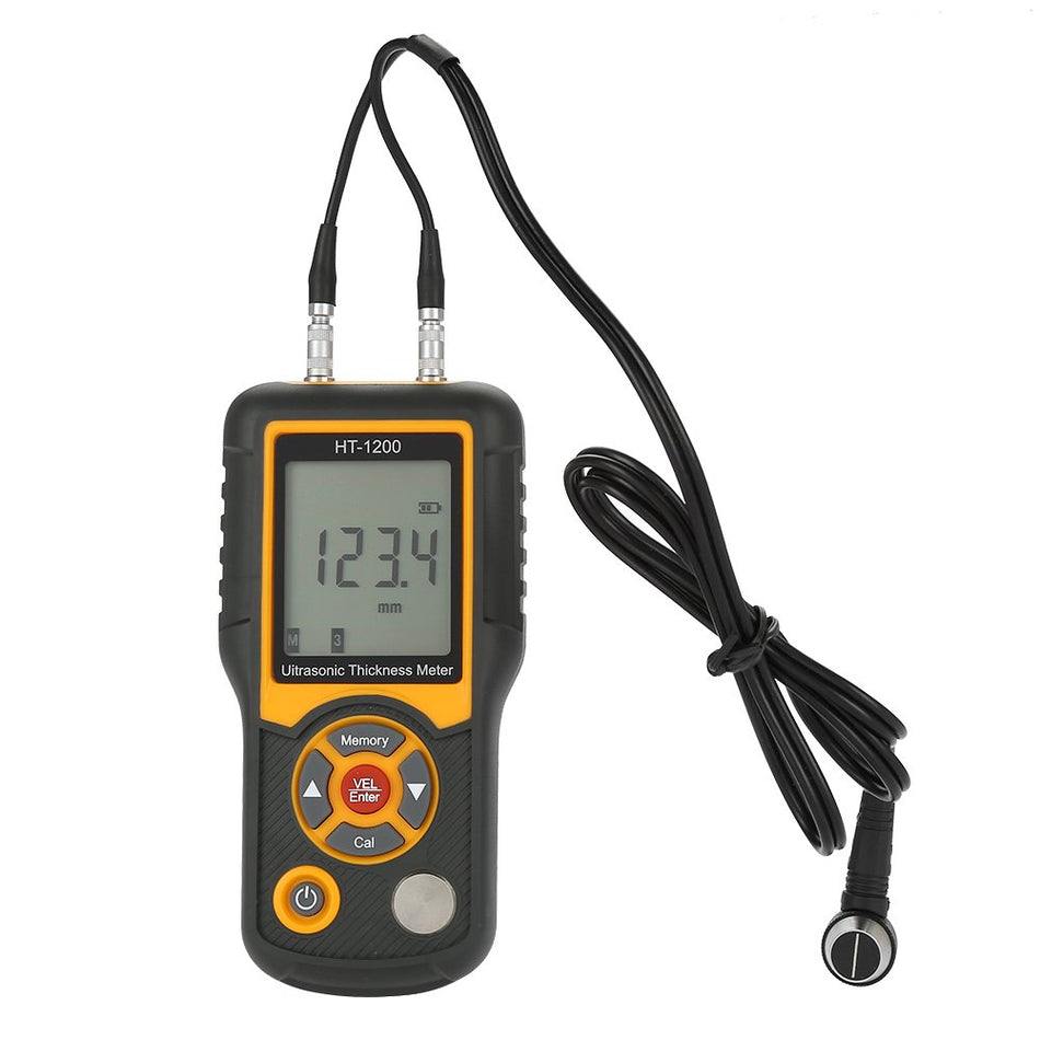 Real Instruments HT-1200 Ultrasonic Thickness Gauge LCD Digital Meter Tester Measuring Tool 2-300mm Range