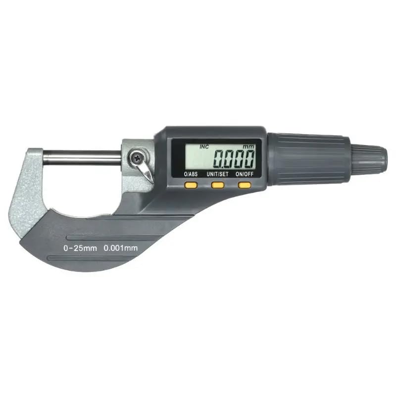 Real Instruments Digital Outside Micrometer Screw Gauge 0-25mm With Lcd Display & Carry Case Ideal For Accurate Measuring Dimensions In Inches & MM With Protective Case (MM-05)