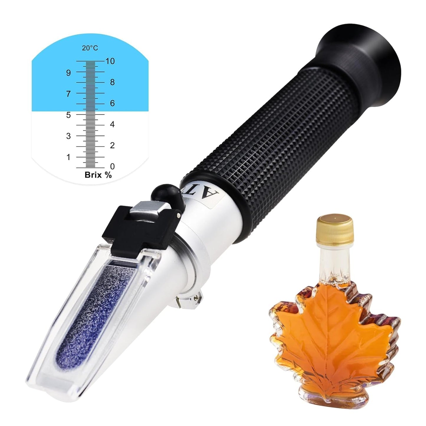 Real Instruments 0 To 10% Brix Refractometer Portable Hand Held Sugar Content Measurement With Atc Low-concentrated Sugar Content Solutions Maple Sap Cutting Liquid Cnc Maple Syrup Makers Tea