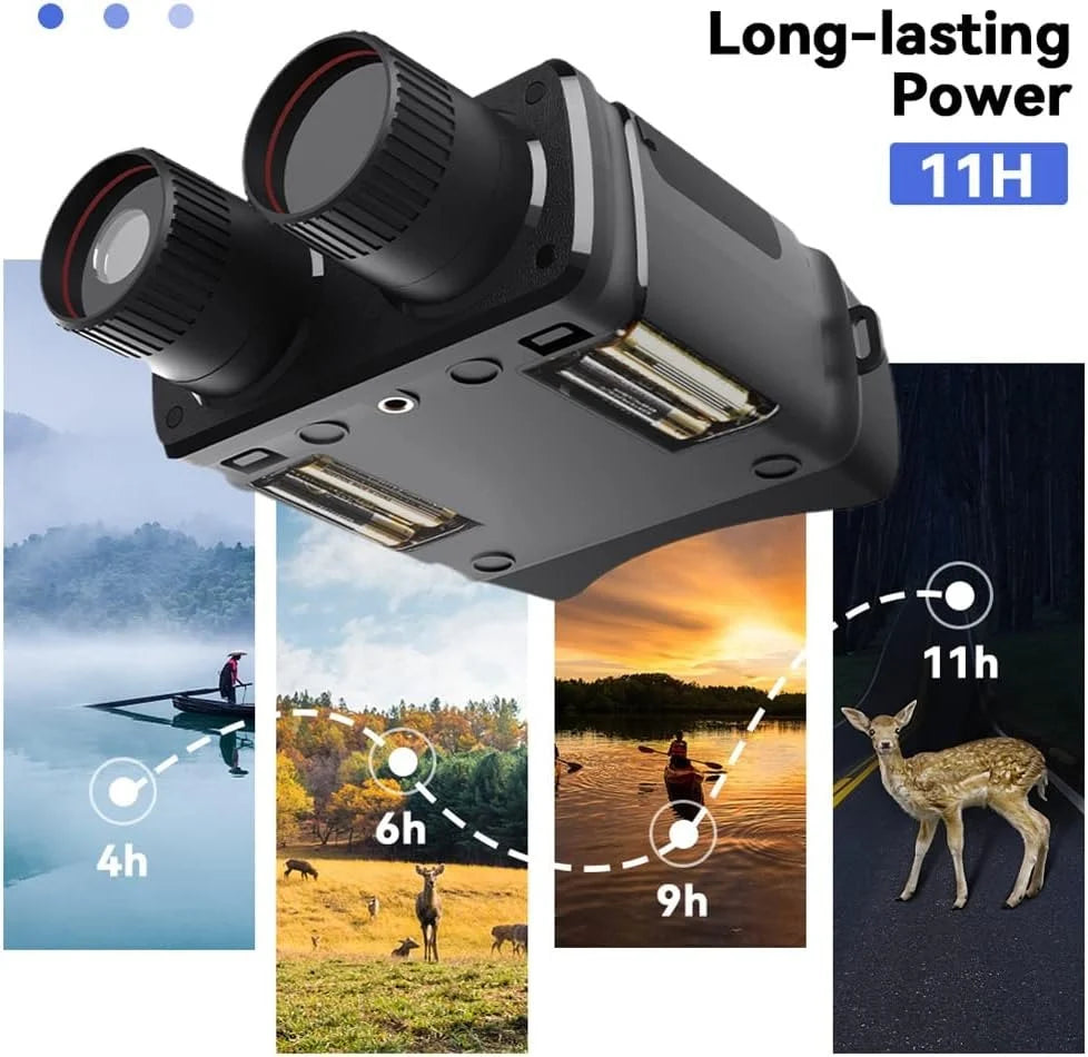 Real Instruments R6 Digital Night Vision Binoculars, 1080p Full HD Photo Night Vision Infrared Optical Binocular 5X Digital Zoom Photo Video Playback Modes 2.4-inch Display 1000ft Viewing Distance Goggles Day & Night Use for Hunting, Camping, Surveillance
