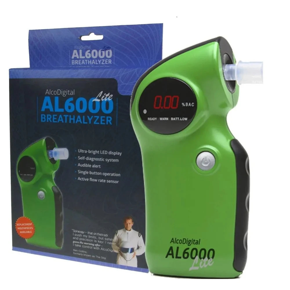 Real Instruments Professional-Grade Digital Breathalyzer AL6000 with Advanced Semiconductor Sensor, Replaceable Sensor Module, Dual Testing Modes, and LCD Display for Accurate Blood Alcohol Concentration (BAC) Measurement, AT-33