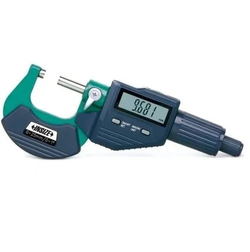 High-Precision Insize 0-25mm Digital Outside Micrometer 3109 with Large LCD Display Dual Unit Conversion Carbide-Tipped Measuring Faces Ratchet Stop Mechanism & Advanced Accuracy for Precision Engineering & Industrial Applications, MM-07